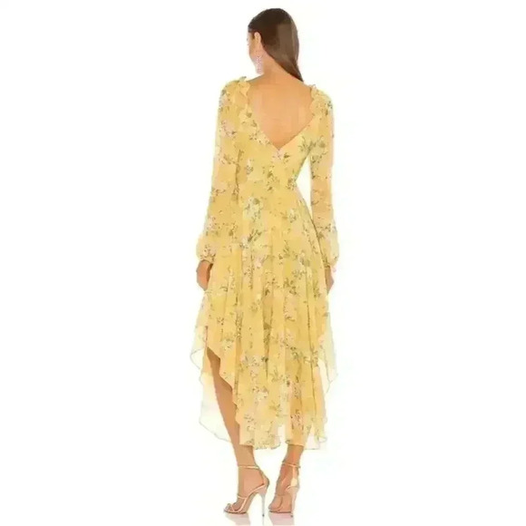 Sau Lee - Georgia Dress - Size 2 Long Sleeve MIDI Yellow - Picture 11 of 14